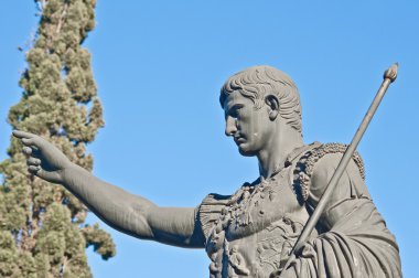 Caesar Augustus statue at Zaragoza, Spain clipart