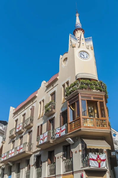 Modernistické budově v sitges, Španělsko — Stock fotografie