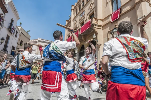 Bollen de bastons på festa major i sitges, Spanien — Stockfoto