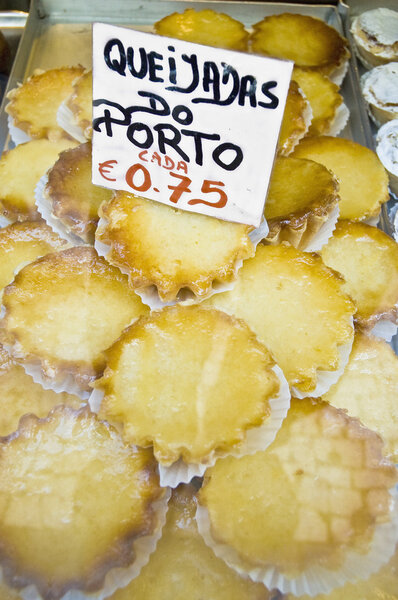 Queijadas pastries at Porto, Portugal