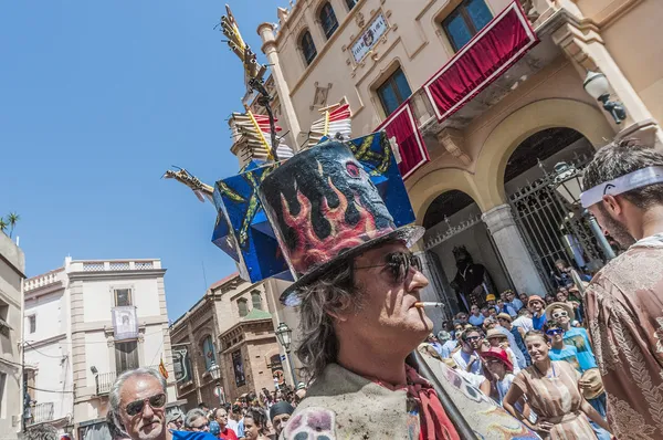 Bal de diables op festa major in sitges, Spanje — Stockfoto