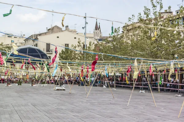 Cercavila prestanda inom vilafranca del Penedès festa stora — Stockfoto