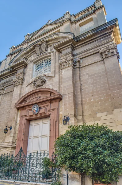 Santa scholastica kerk in vittoriosa (birgu), malta — Stockfoto