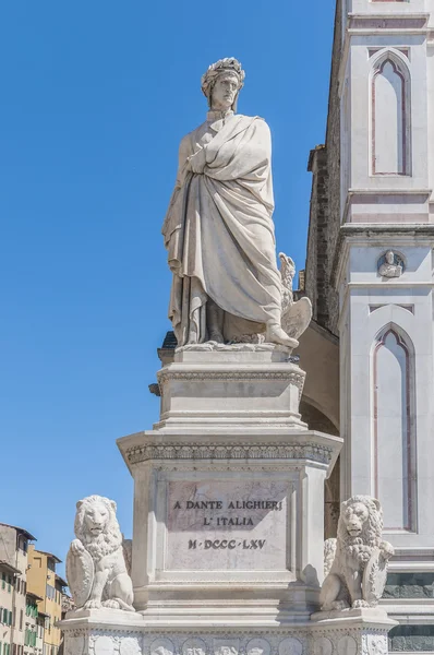 Socha dante Alighieri ve Florencii, Itálie — Stock fotografie