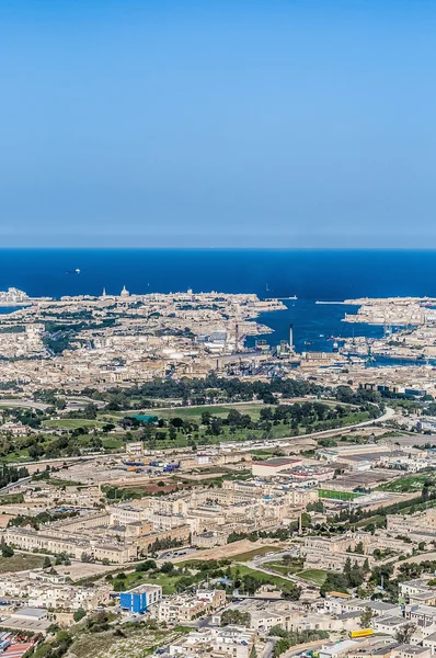 Valletta na Malcie, jak widać z powietrza. — Zdjęcie stockowe