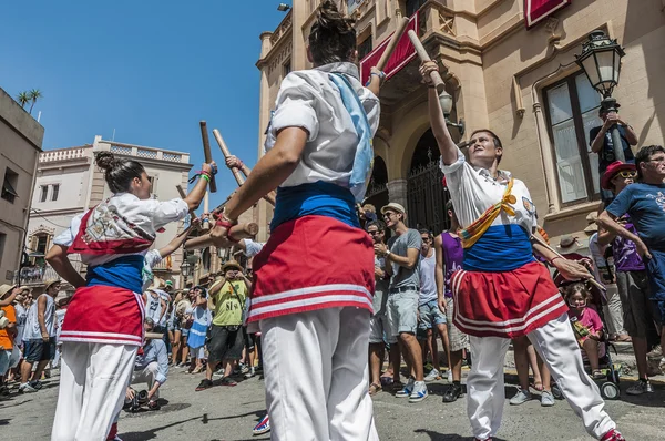 Piłka de bastons w festa major w sitges, Hiszpania — Zdjęcie stockowe