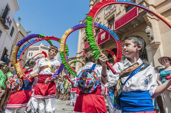 Ball de cercolets na festa major v sitges, Španělsko — Stock fotografie