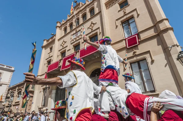 Piłka de moixiganga w festa major w sitges, Hiszpania — Zdjęcie stockowe