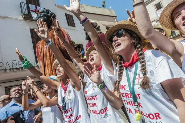 Piłka de pastorets w festa major w sitges, Hiszpania — Zdjęcie stockowe