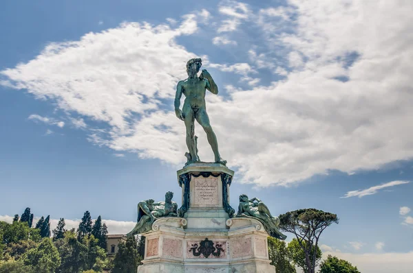 David em Piazzale Michelangelo em Florença, Itália — Fotografia de Stock