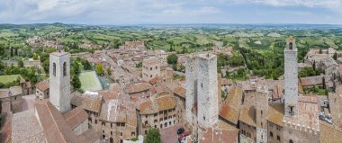 San gimignano genel görünümü Toskana, İtalya