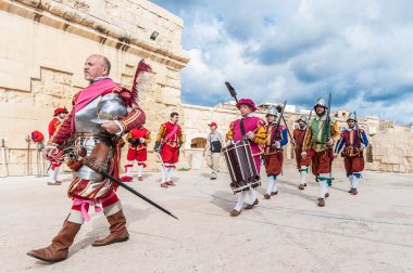 içinde Guardia törende st. jonh's cavalier, birgu, malta.