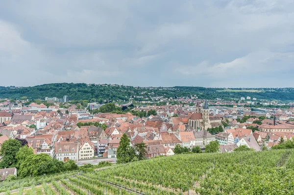 Esslingen am neckar widok z zamku, Niemcy — Zdjęcie stockowe