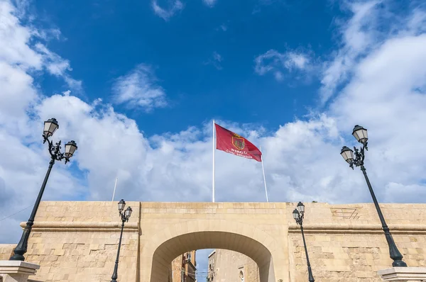 Flaga Vittoriosa birgu, malta — Zdjęcie stockowe