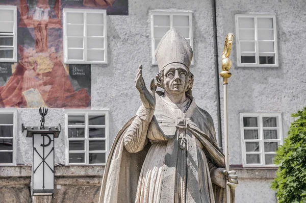 Svatý rupert socha na salzburg, Rakousko — Stock fotografie