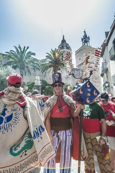 Ball de Maleïts Devils na festa major v sitges, Španělsko — Stock fotografie