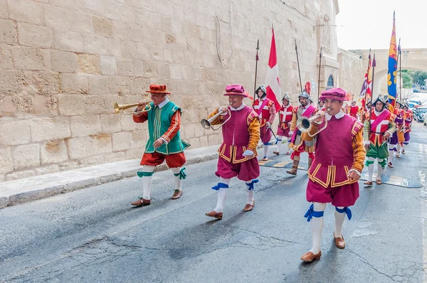 W paradzie guardia w st. jonh cavalier w birgu, malta. — Zdjęcie stockowe