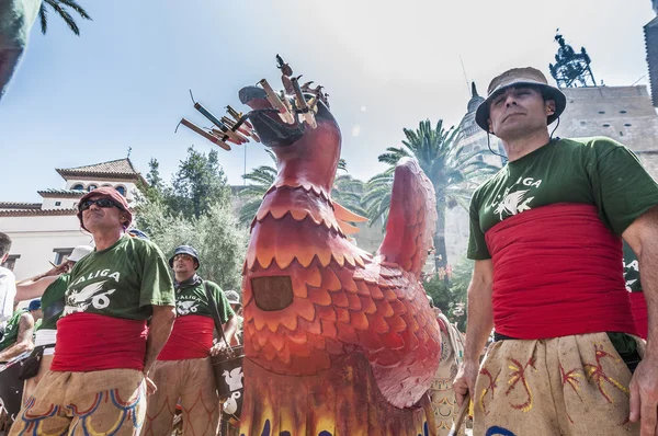 Aliga fantastic figure at Festa Major in Sitges, Spain — Stock Photo, Image