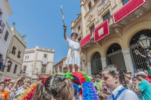 Ball de cercolets bei festa major in sitges, spanien — Stockfoto