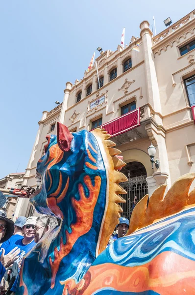 Drac fantastic figure at Festa Major in Sitges, Spain — Stock Photo, Image