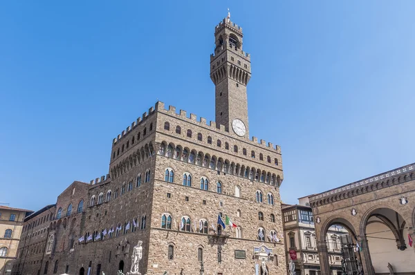 Het Palazzo Vecchio, het stadhuis van Florence, Italië. — Stockfoto