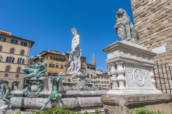 La Fuente de Neptuno de Ammannati en Florencia, Italia —  Fotos de Stock