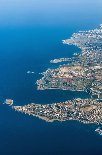 Bugibba in malta aus der luft — Stockfoto