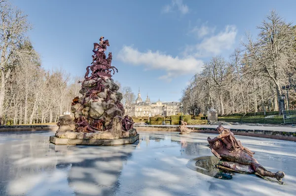 Fame fontän på la granja palace, Spanien — Stockfoto