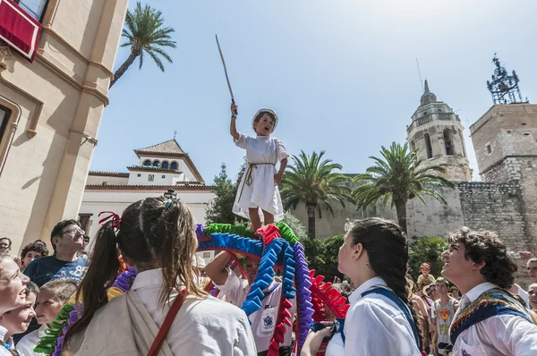 Bollen de cercolets på festa major i sitges, Spanien — Stockfoto