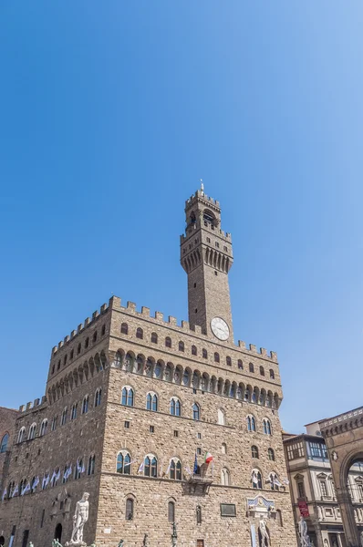 O Palazzo Vecchio, a Câmara Municipal de Florença, Itália . — Fotografia de Stock