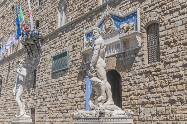 Pomnik Herkulesa na placu Piazza della signoria we Florencji, Włochy — Zdjęcie stockowe