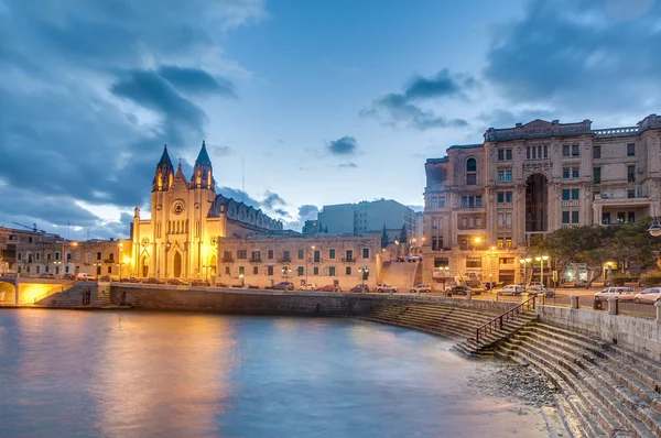 Balluta bay, malta, mount carmel Our lady — Stok fotoğraf