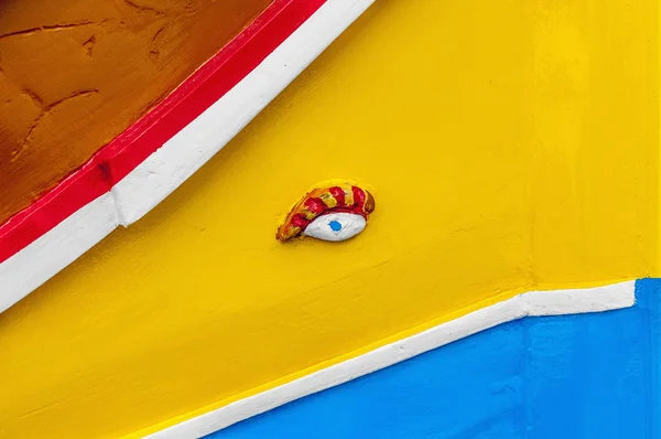 Horus or Osiris eye in Luzzu at Marsaxlokk, Malta — Stock Photo, Image