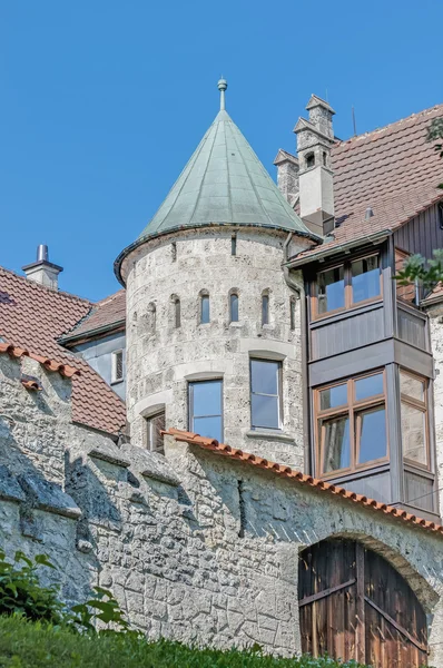 Lichtenstein hrad v Bádensko Württembersko, Německo — Stock fotografie