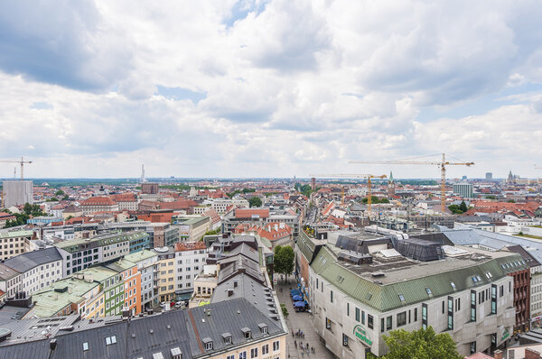 General view of Munich as seen from the Neues Rathaus tower.
