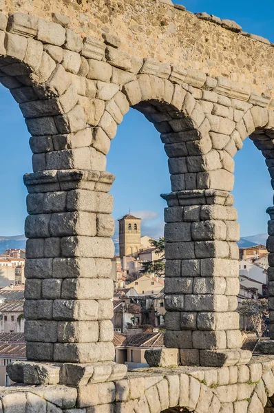 Aqueduct of Segovia at Castile and Leon, Spain — Stock Photo, Image