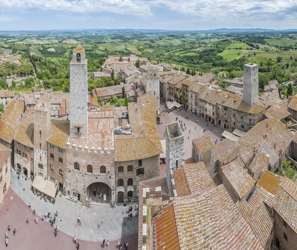 San Gimignano vista general en Toscana, Italia — Foto de Stock