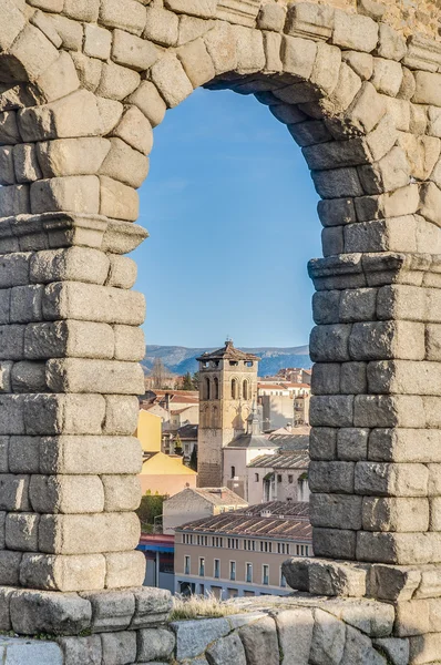 Aqueduct of Segovia at Castile and Leon, Spain — Stock Photo, Image