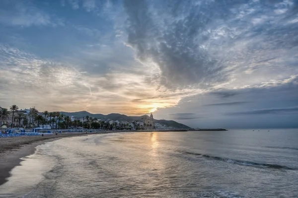 Tramonto a Sitges, Spagna — Foto Stock
