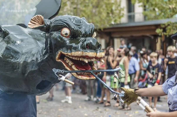 Cercavila performance innerhalb vilafranca del penedes festa major — Stockfoto