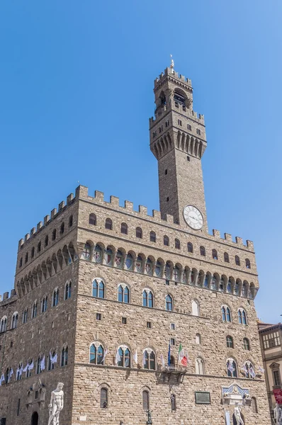 O Palazzo Vecchio, a Câmara Municipal de Florença, Itália . — Fotografia de Stock