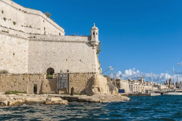 Φρούριο Αγίου angelo στο vittoriosa (birgu), Μάλτα, όπως φαίνεται από το — Φωτογραφία Αρχείου