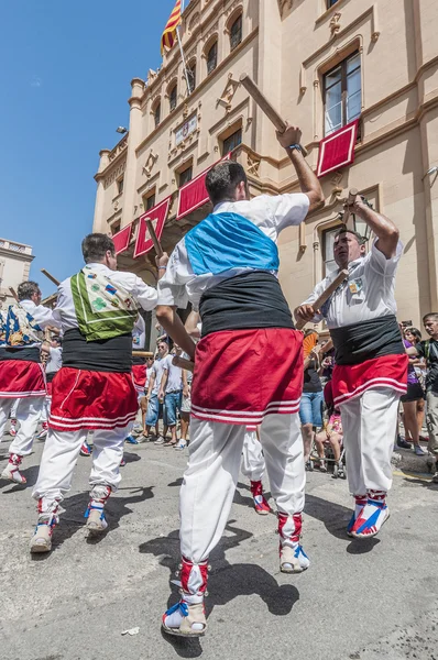 Piłka de bastons w festa major w sitges, Hiszpania — Zdjęcie stockowe