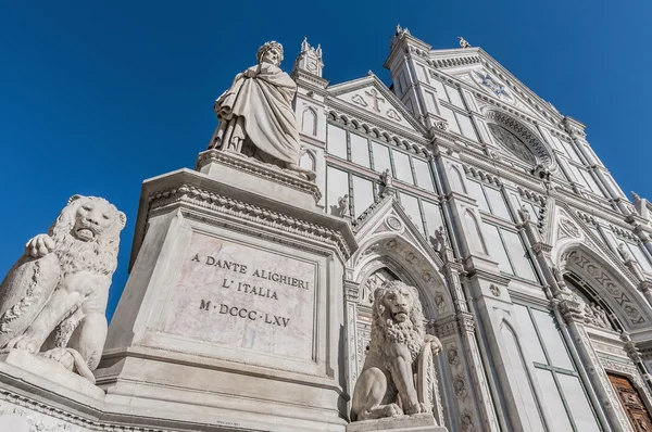 Άγαλμα του Δάντη στη Φλωρεντία, Ιταλία — Φωτογραφία Αρχείου