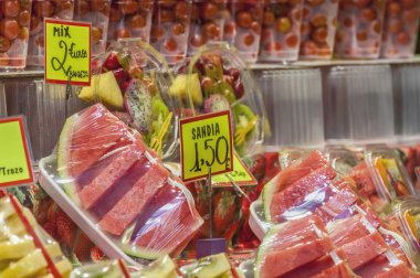 Boqueria market Barcelona, İspanya