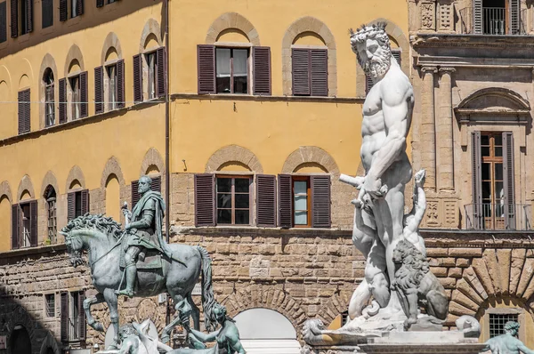 De fontein van Neptunus door ammannati in florence, Italië — Stockfoto