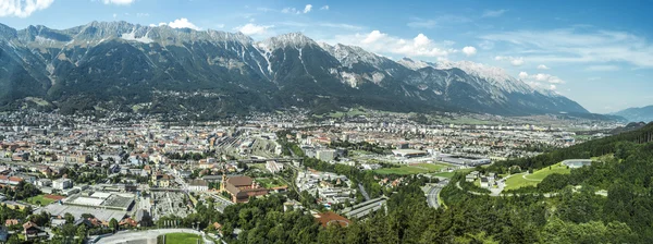 Innsbruck as seen from Bergisel Tower, Austria. — Stock Photo, Image