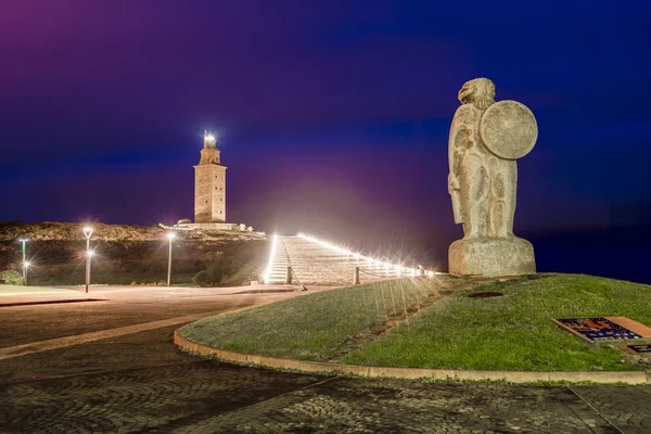 Socha breogan v coruna, Galicie, Španělsko. — Stock fotografie