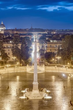 Roma 'daki Piazza del Popolo, İtalya