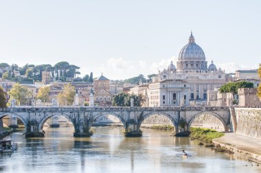 Ponte sant'angelo (hadrian Köprüsü), Roma, İtalya,